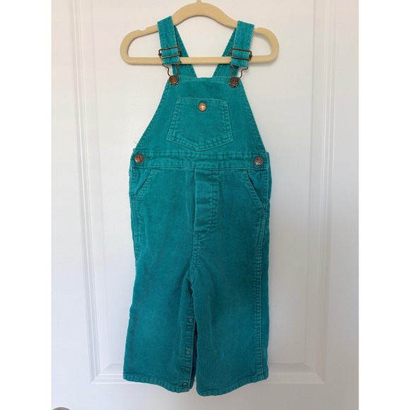 Montgomery Ward Other - Vintage Montgomery Ward Teal Corduroy Overalls 18-24 Months 70s Retro Toddler